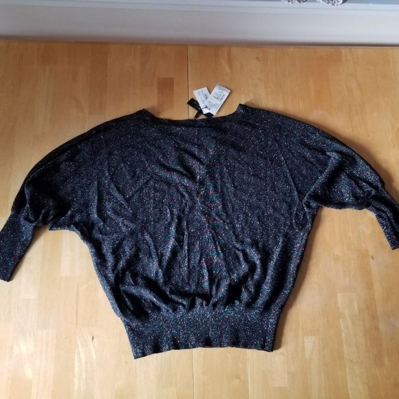 MILLY Italian Shimmer Metallic Cutout Sweater - Picture 2 of 16